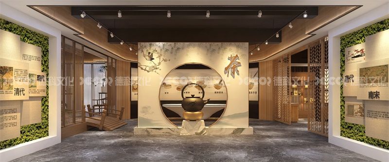 在茶文化展館設(shè)計中如何設(shè)計一個適合展示茶葉與農(nóng)業(yè)發(fā)展的結(jié)合的區(qū)域？